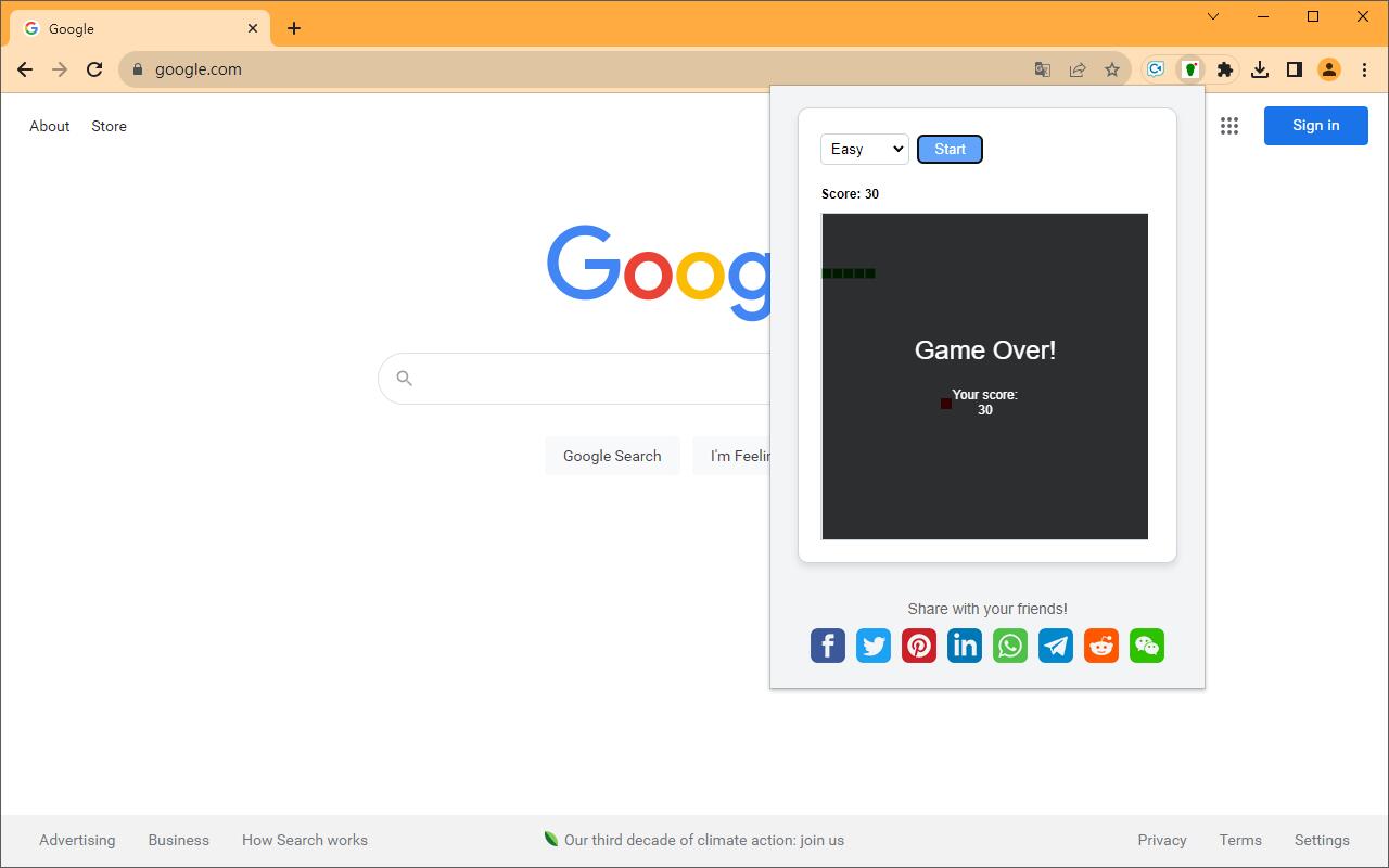 Google Snake Officialin Chrome with by OffiDocs