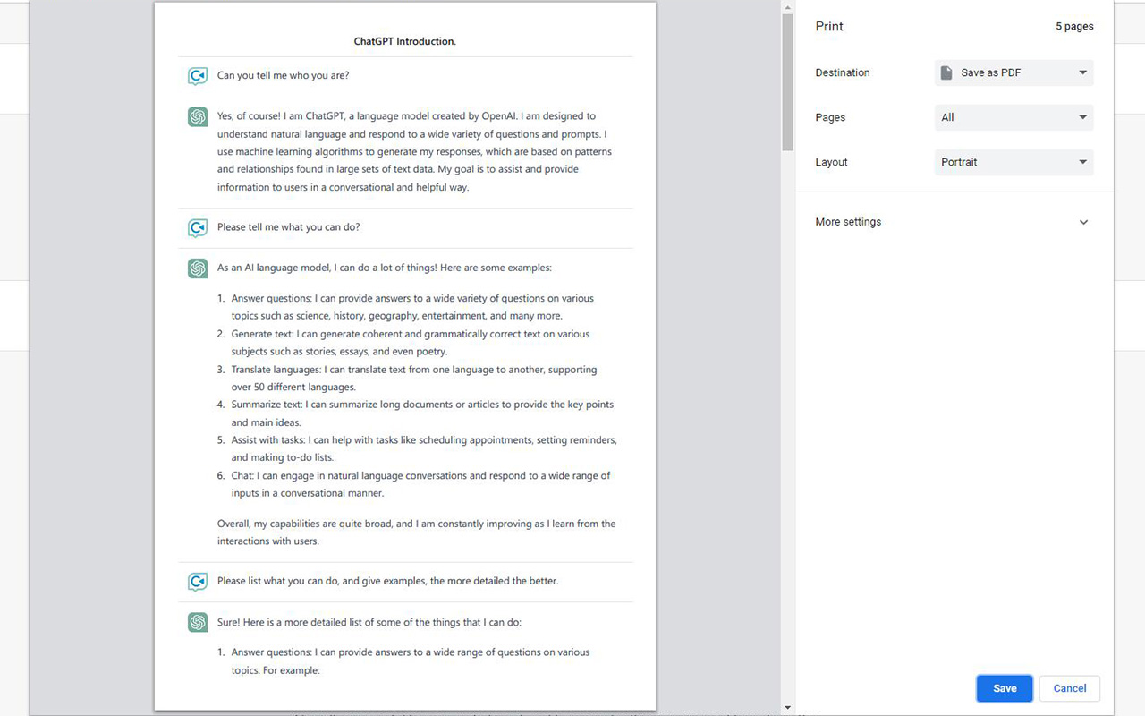 Save ChatGPT PDF